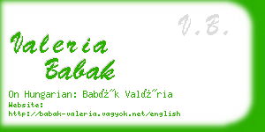 valeria babak business card